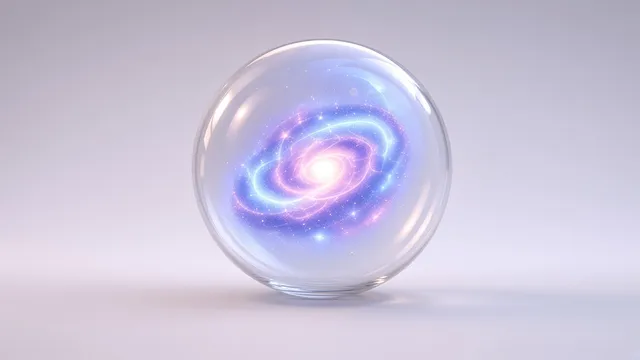 A glowing galaxy orb