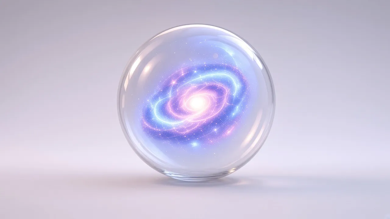 A glowing galaxy orb