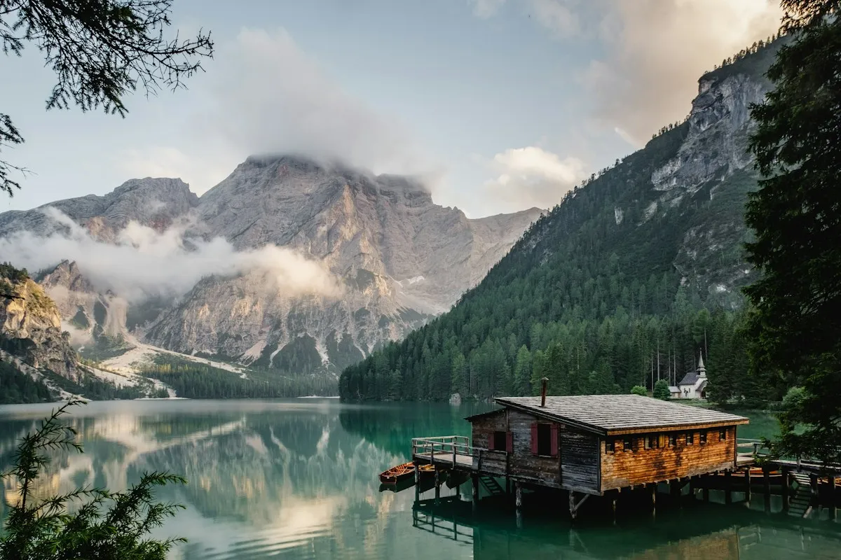 Mountains reflected in a lake