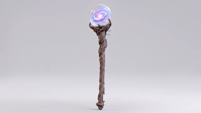 A wizard with a staff